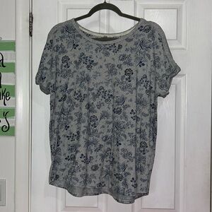 Lucky Brand Gray Floral top Size Xl